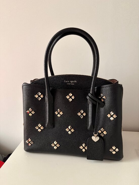 kate spade Handbags - Kate Spade Margaux Spade Stud Medium Satchel Black PXRUA228